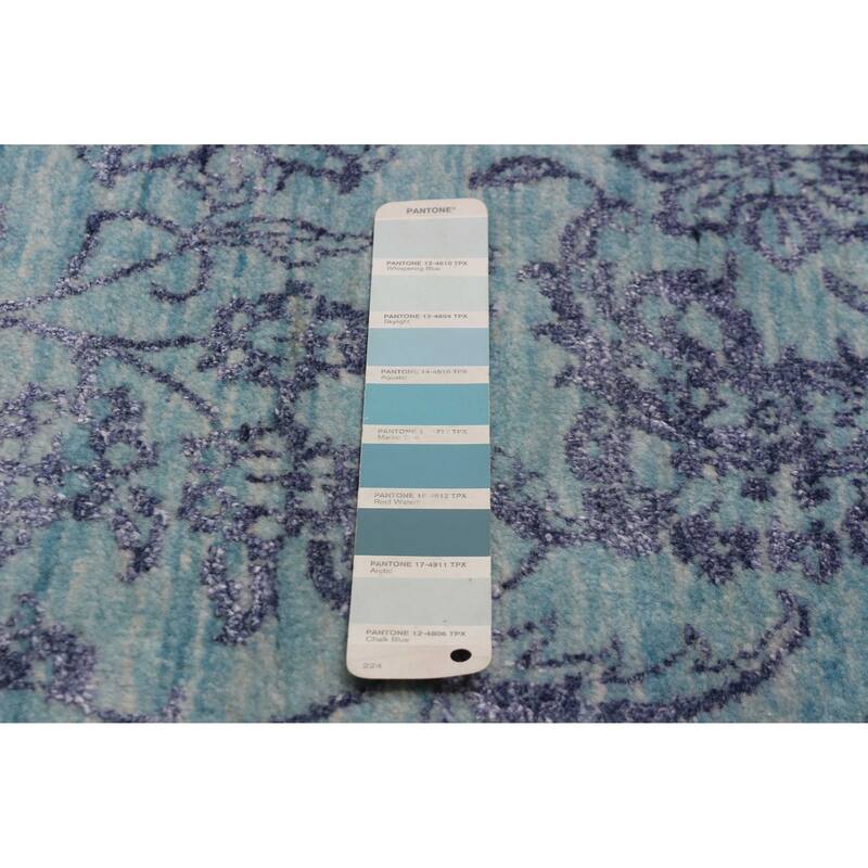 ECARPETGALLERY Hand-knotted Heritage Turquoise Silk, Wool Rug - 6' 1" x 8' 11"