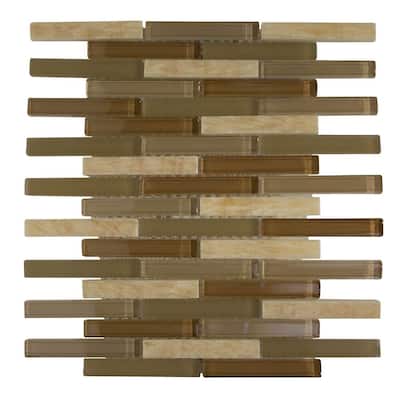 The Tile Life Victory Brick 1x4 Beige Glass Backsplash Wall Tile