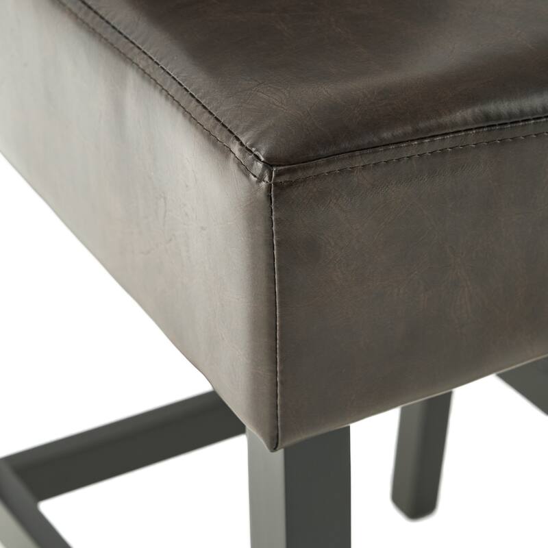 Portman 38-inch Brown Bonded Leather Counter Stool (Set of 2) by Christopher Knight Home