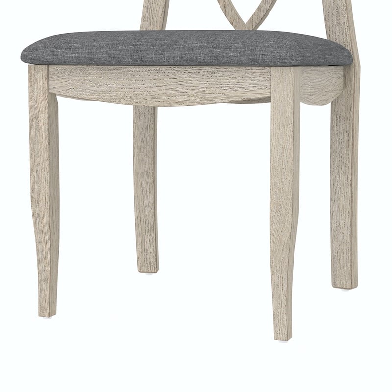 Javlergo 5/7-Piece Solid Wood Dining Set with Curved Edge