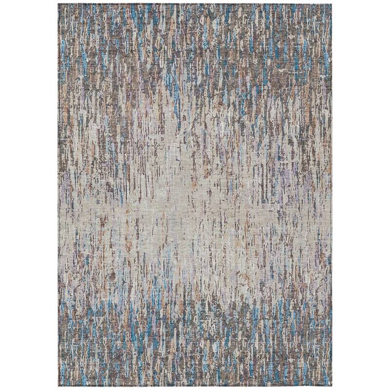 Machine Washable Indoor/ Outdoor Abstract Moxy Chantille Rug