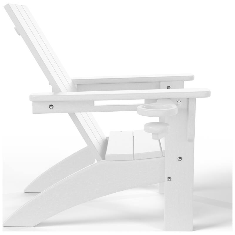 Shoreside Kids Outdoor Poly Adirondack Chair with Cup Holder (Set of 2)