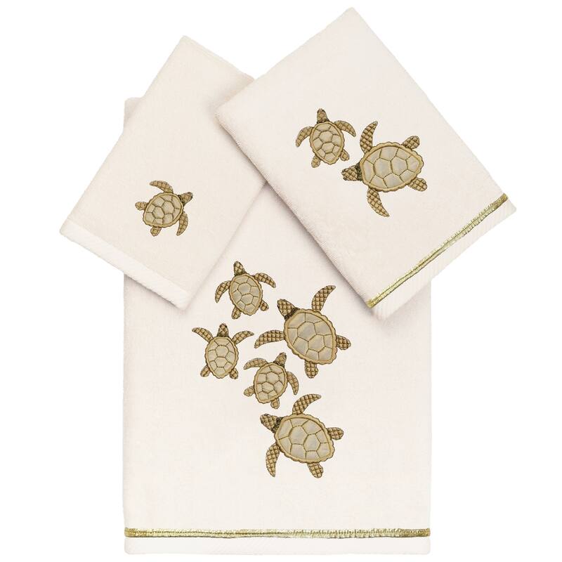 Authentic Hotel and Spa Turkish Cotton Tortuga 3PC Towel Set - Beige