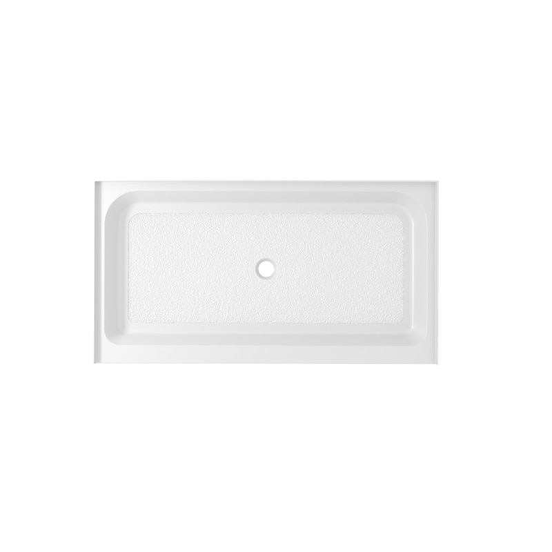 Indigo Home 60x32 inch Single Threshold Shower Tray Center Drain in White