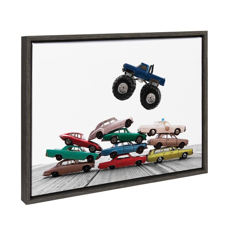 Kate and Laurel Sylvie Cars and Truck by Saint and Sailor Studios - 18x24 - Grey