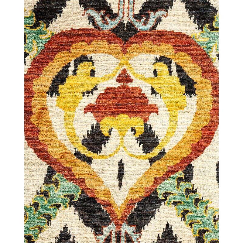 Overton Handknotted Wool Vintage Inspired Contemporary Suzani Ivory Area Rug - 15' 4" x 11' 10"