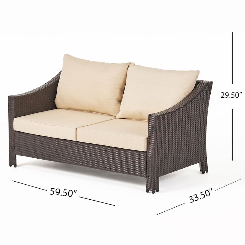 Christopher Knight Home Outdoor Antibes 5-piece Wicker Chat Set with Cushions