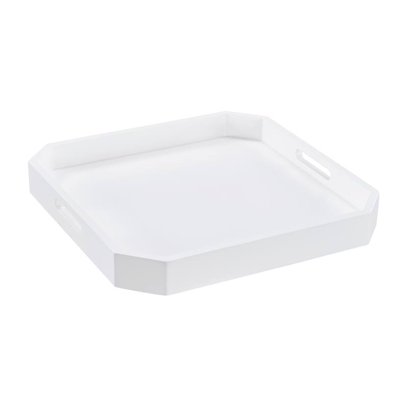 Convenience Concepts Palm Beach Geometric Decorative Serving Tray - White