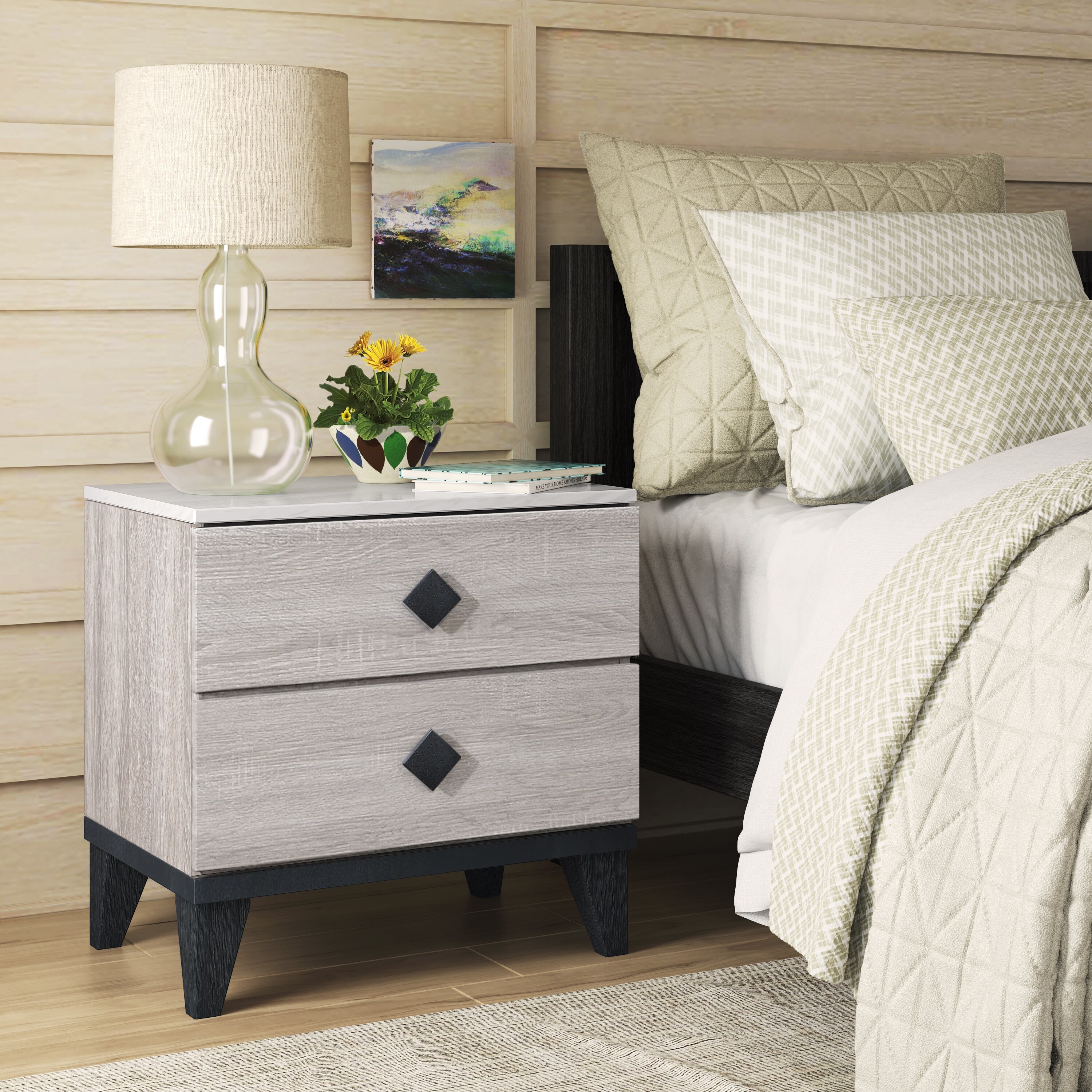 Shop Carson Carrington Kanikbo 2 Drawer Nightstand Overstock 30750594 Beige