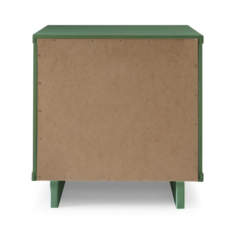 Manhattan Comfort Granville Mid Century Solid Wood 2 Drawer Nightstand Set of 2