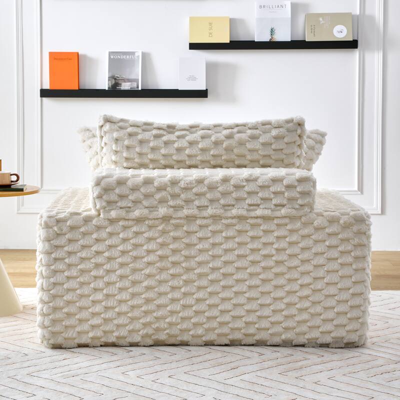 51 - inch Comfort - bearing Sofa: Two Pillows and One Backrest, Suitable for Multiple Scenarios in Bedrooms and Living Rooms