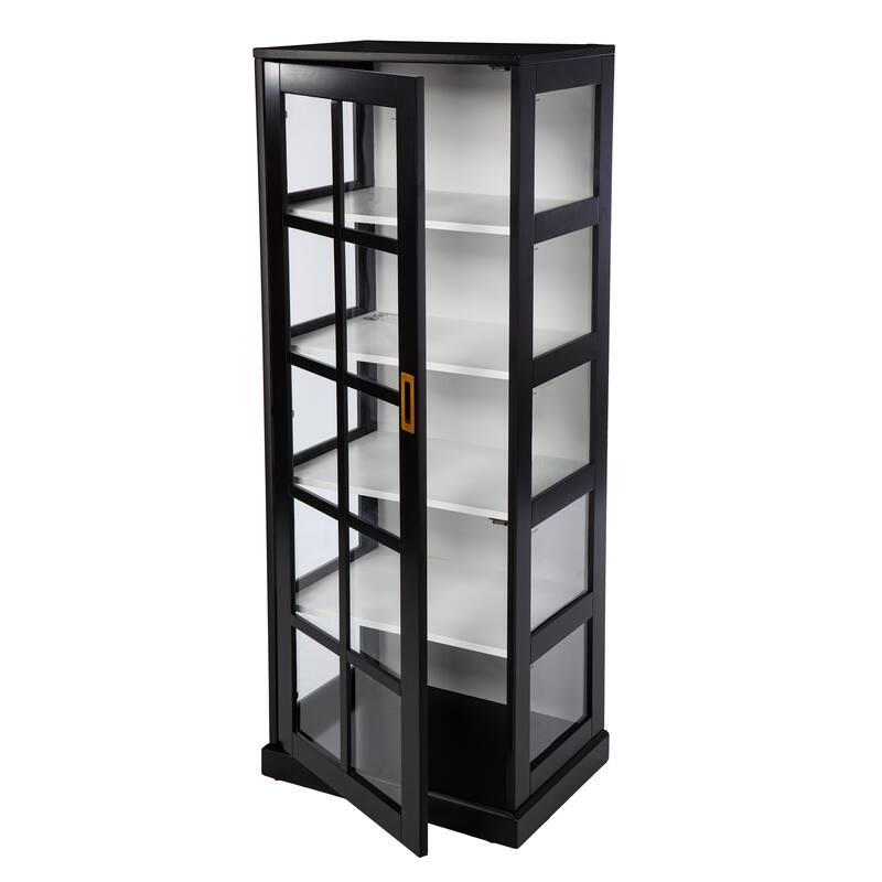 SEI Furniture Burney Contemporary 5-Shelf Wood Curio Cabinet