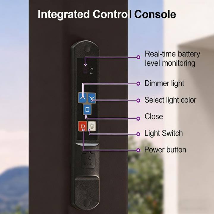 PURPLE LEAF Solar Louvered Pergola with LED String Lights Aluminum Outdoor Pergola with Adjustable Roof for Patio Garden