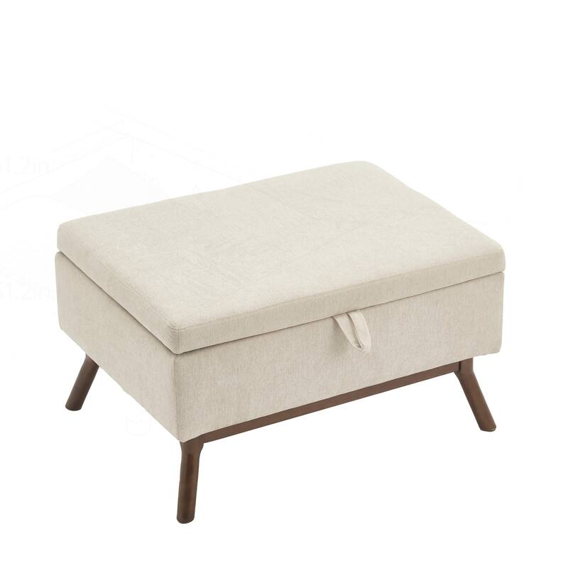 Versatile Mid-century Modern Storage Ottoman for Various Rooms and Purposes