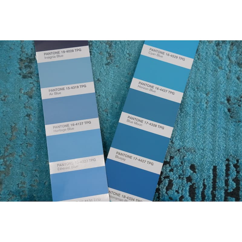 Machine Made Oriental Polyester Carpet Modern Abstract Navy Blue & Blues Abstract Area Rug - 7' 5'' X 5' 2''