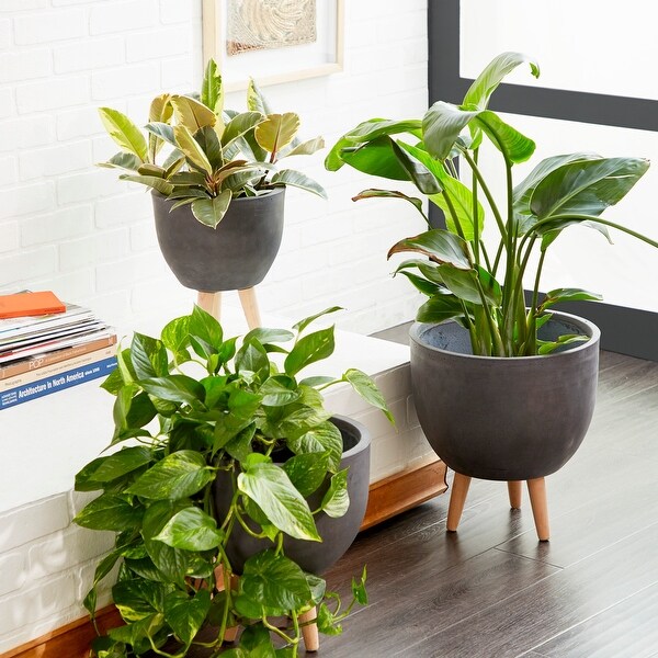 Fiber clay Contemporary Planter (Set of 3) - 15 x 15 x 16Round. Opens flyout.