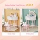 preview thumbnail 45 of 51, Kids Vanity Set with Mirror Makeup Dressing Table with Drawer