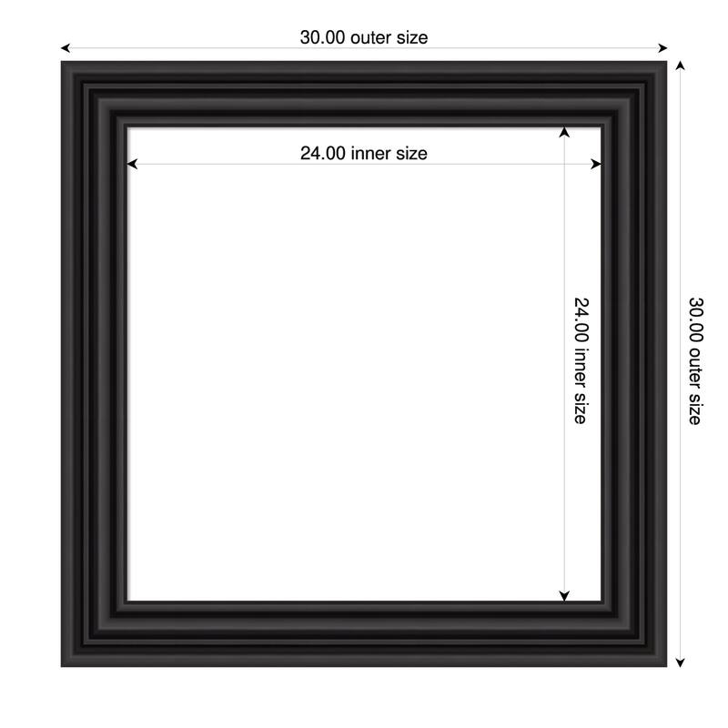 Amanti Art Colonial Black Framed Dry Erase Magnetic Board - 30 x 30 in