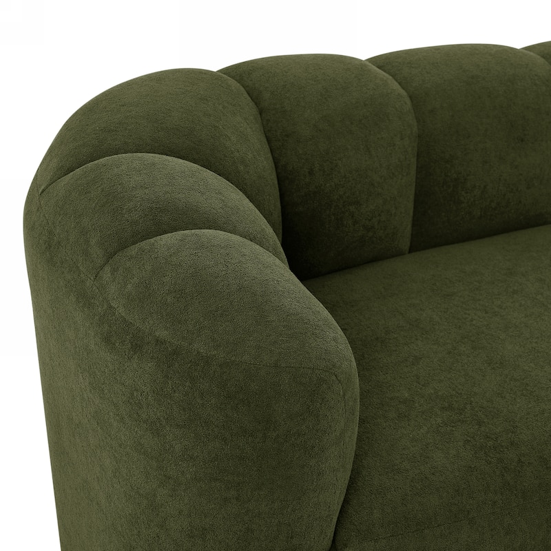 Christopher Knight Home - Modern Curved Upholstered Sofa with Sculptural Bubble Back