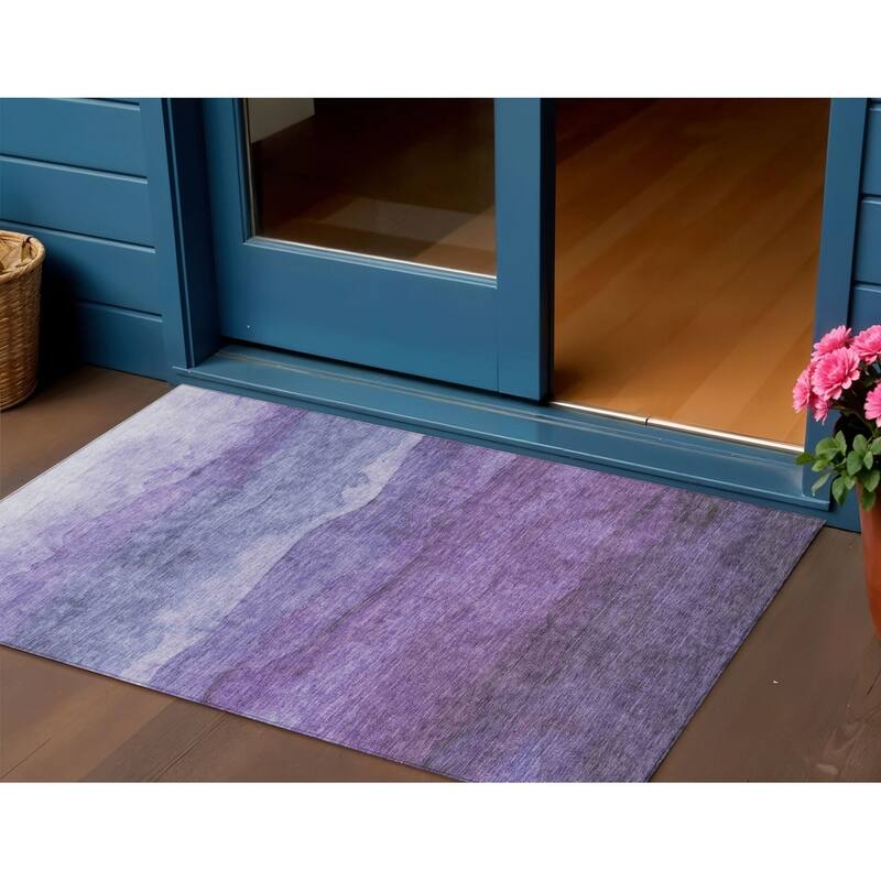 HomeRoots Abstract Modern Rectangle Outdoor Rug - 3' x 5'