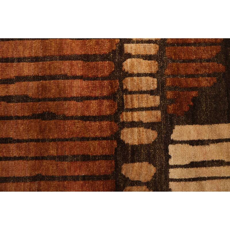 ECARPETGALLERY Hand-knotted Tangier Dark Brown Wool Rug - 8'1 x 9'10