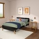 preview thumbnail 28 of 32, Mid-Century Modern Full-Size Panel Bed Pecan/Black