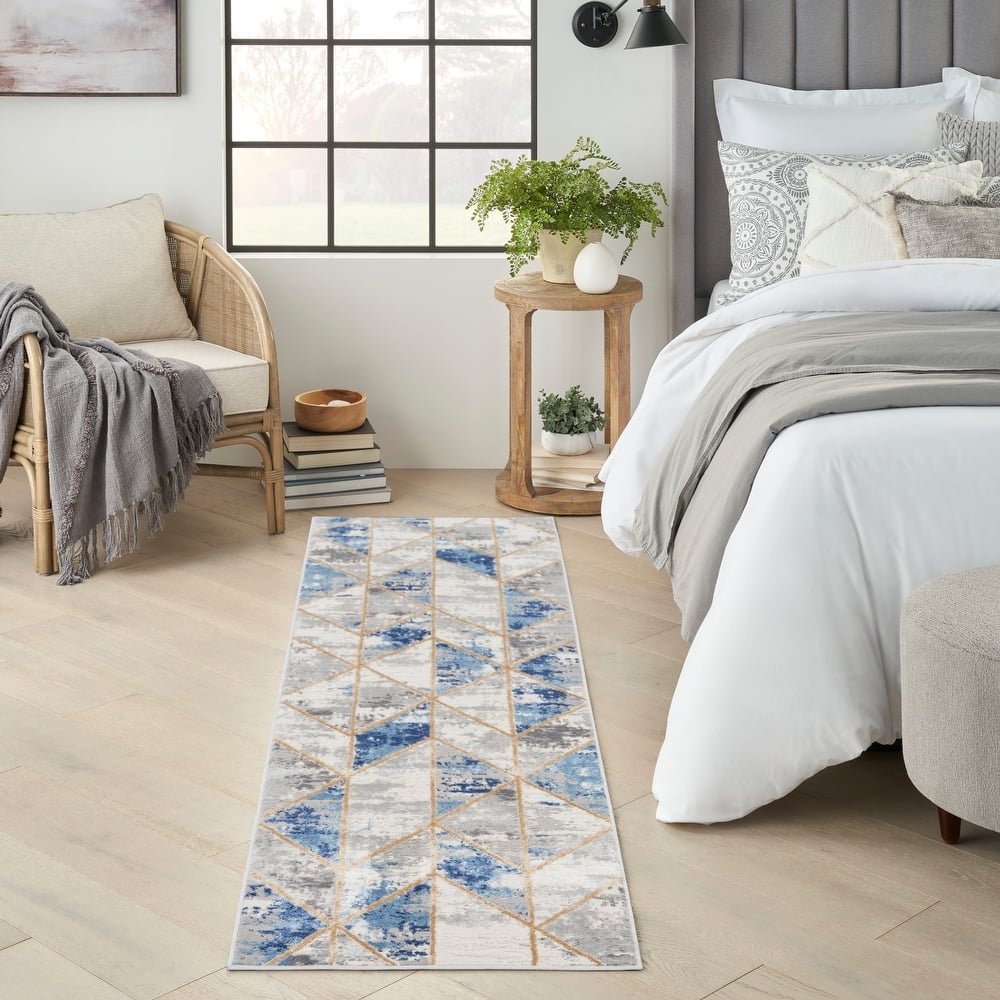 Nourison Elation Abstract Geometric Glam Area Rug