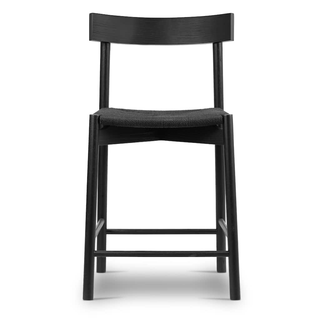 Poly & Bark Hamm Counter Stool - Solid Wood Frame with Woven Rope Seat