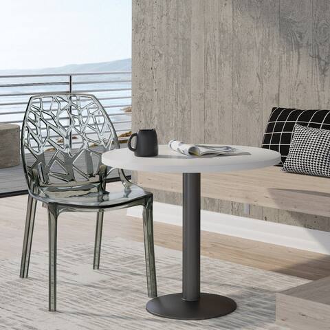 LeisureMod Cornelia Modern Geometric Plastic Dining Side Chair