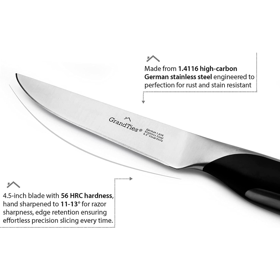 GrandTies Professional Chef Knife 8 Chefs Knives, Full Tang Sharp High Carbon German Stainless Steel Cutting Knife, Ergonomic Wooden Handle with Gift