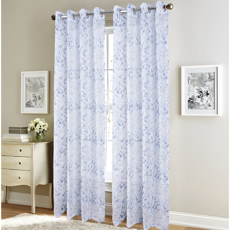 Taylor Leaves Metallic Window Curtain 84" or 95"