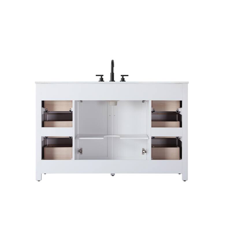 Elegant Lighting VF29554 Alina 54" Free Standing Single Basin Vanity