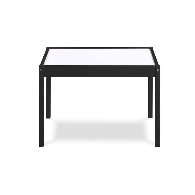 Kids Dry Erase Table and Chair Set, 3-Piece Solid Wood Set for Art, Homework, and Games