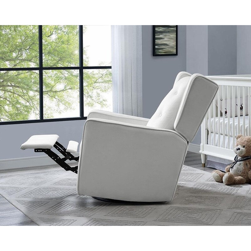 Odelia Solid Wood Microfiber Swivel Glider Rocker Recliner Chair