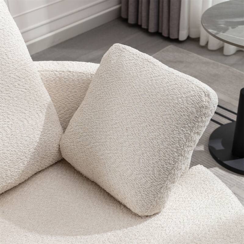 Oversize Swivel Chair Cozy Club 360 Degrees Swivel Sofa with 3 Pillows