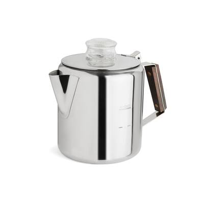 Tops Rapid Brew Stainless Steel Stovetop Coffee Percolator, 6-Cup - 4.75 x 8 x 6.25