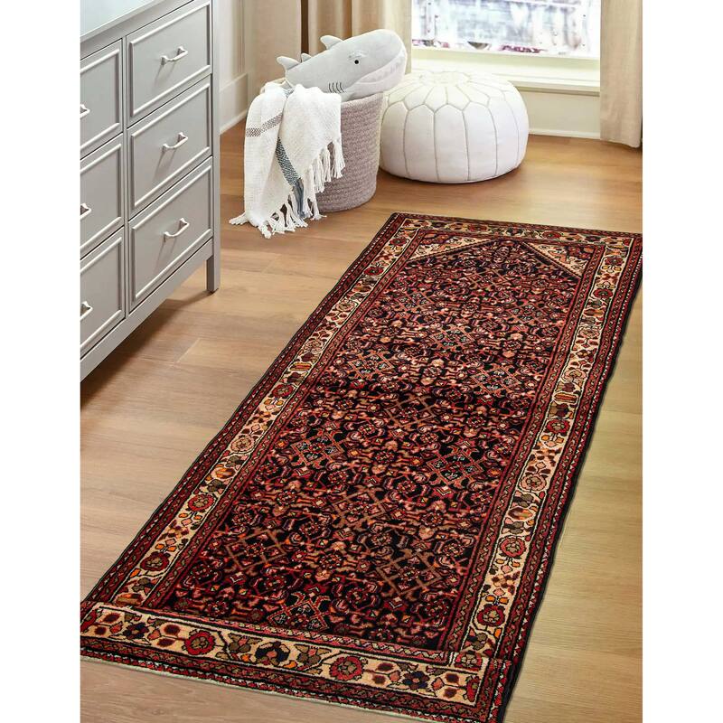 ECARPETGALLERY Hand-knotted Andelz Black Wool Rug - 3'7 x 9'7