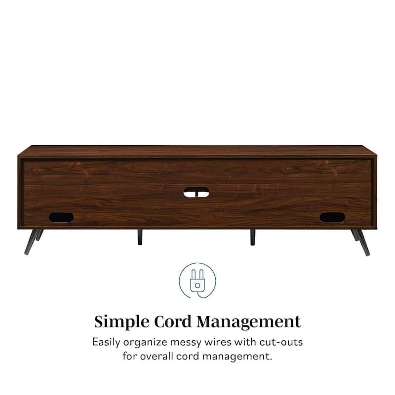 Contemporary 2-Door Minimalist TV Stand for TVs up to 80 inches - Black