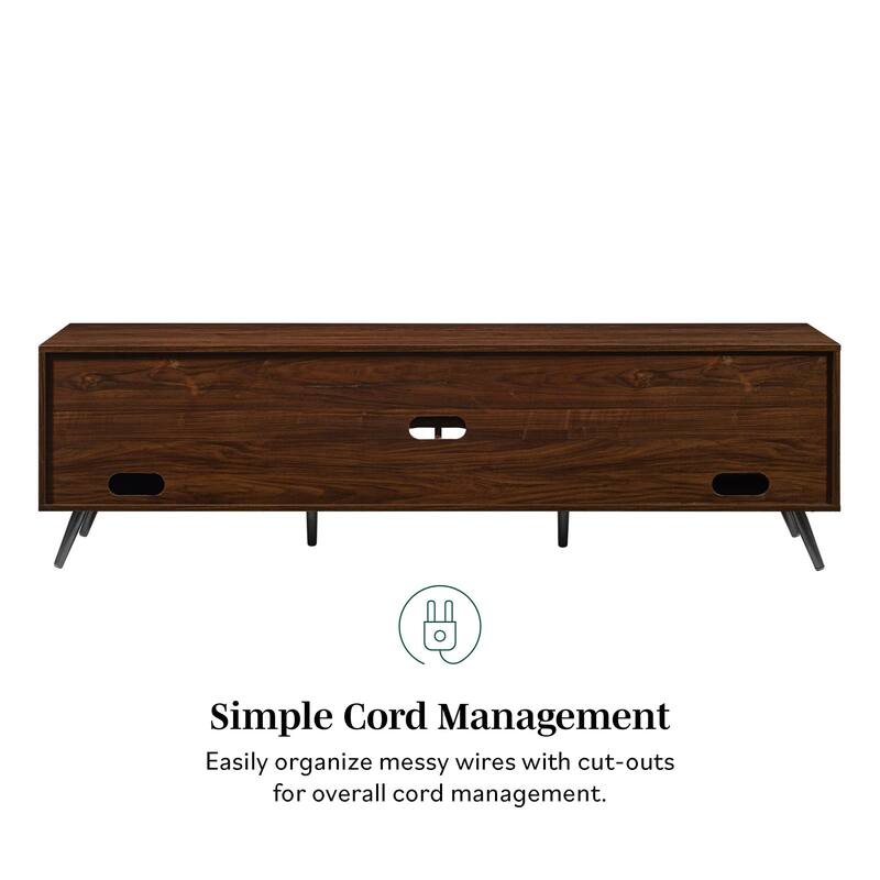 Modern 2-Door TV Stand with 4 Open Cubbies & Cord Management - Supports Up to 80" TVs