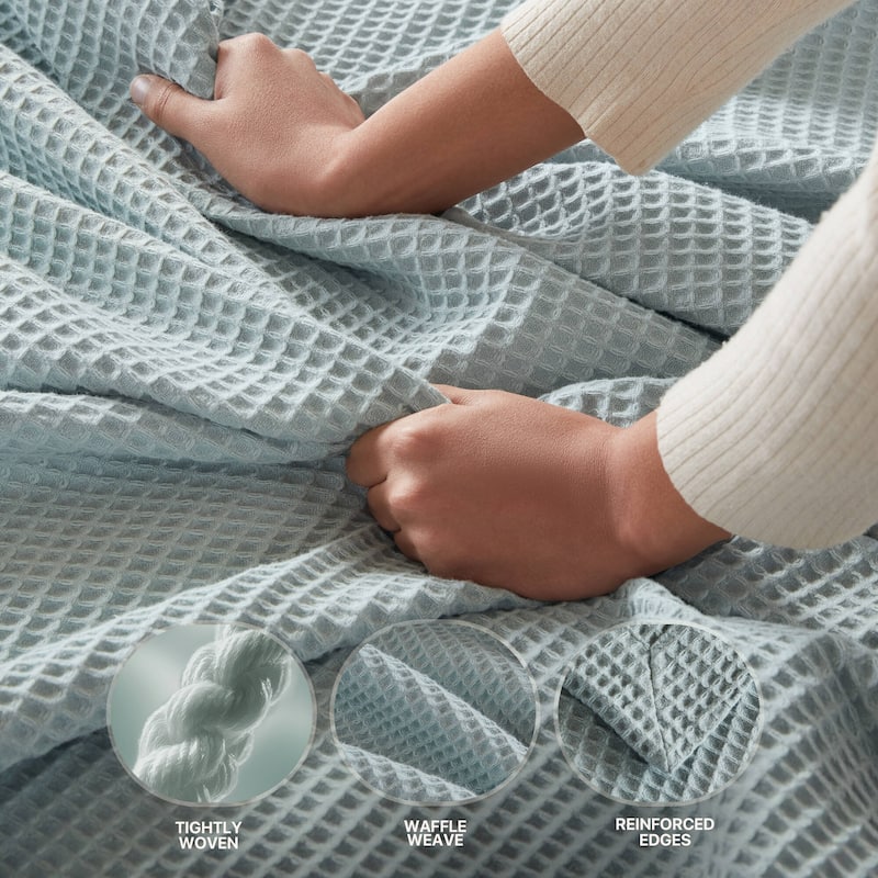Madison Park Waffle Weave Cotton Blanket