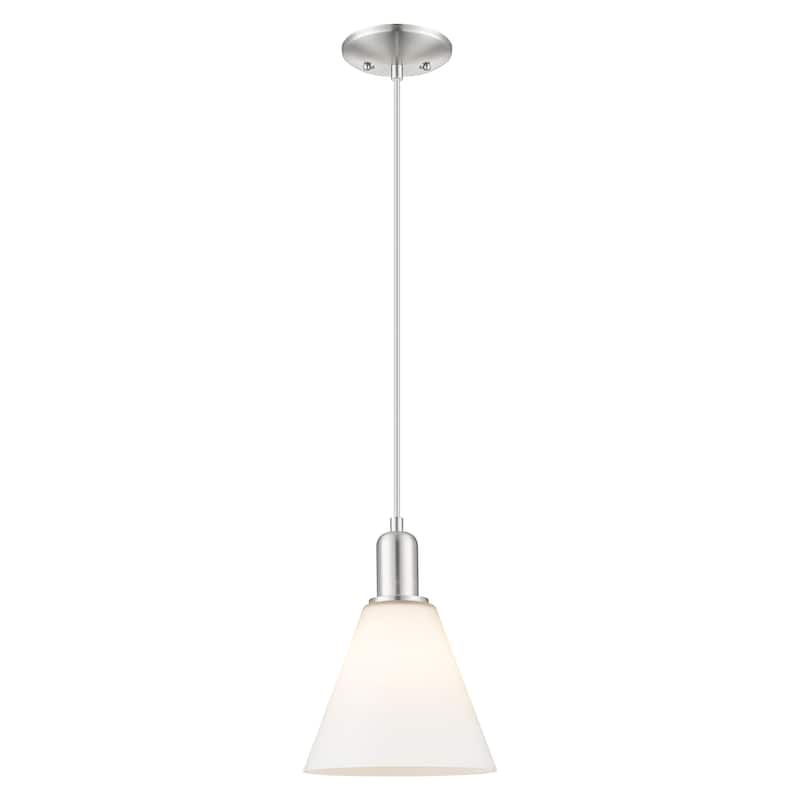 Innovations Lighting Endless Possibilities Arcadia - Berkshire Glass - 1 Light 8" Cord Hung Mini Pendant - Matte White/Brushed Satin Nickel