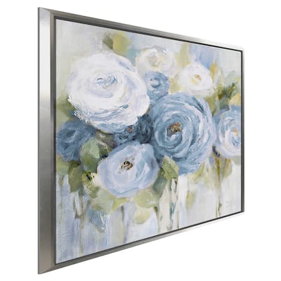 "Softly Blooming In Blue" Print on Floating Canvas