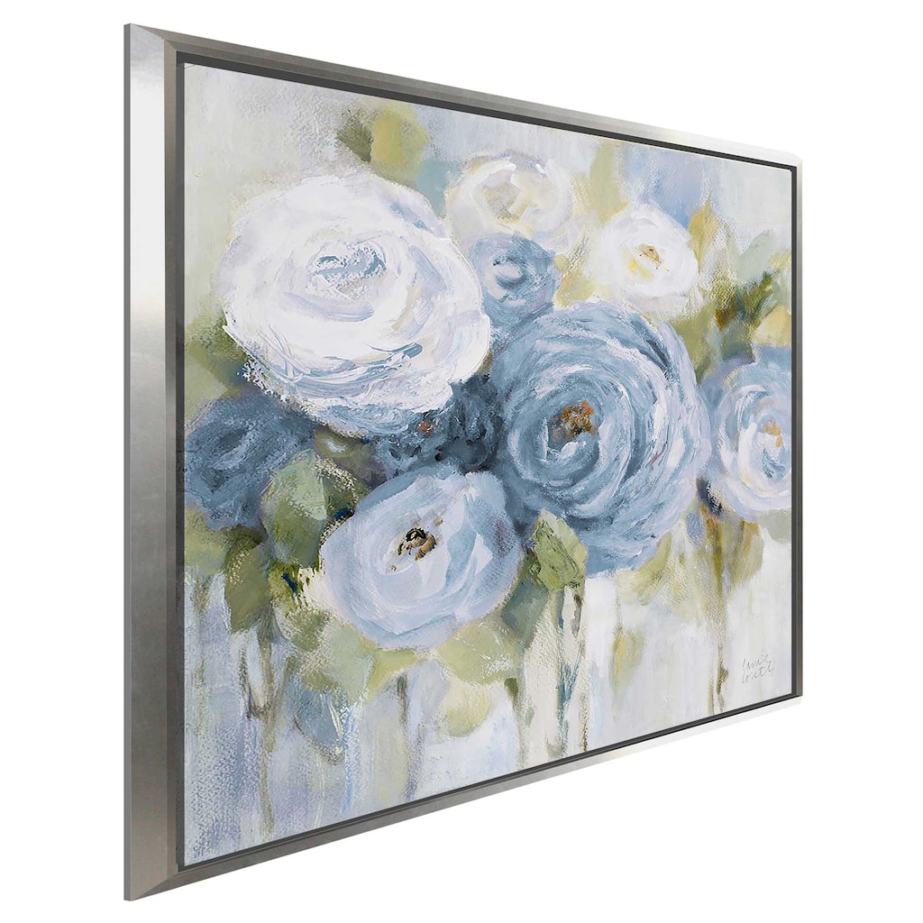 "Softly Blooming In Blue" Print on Floating Canvas