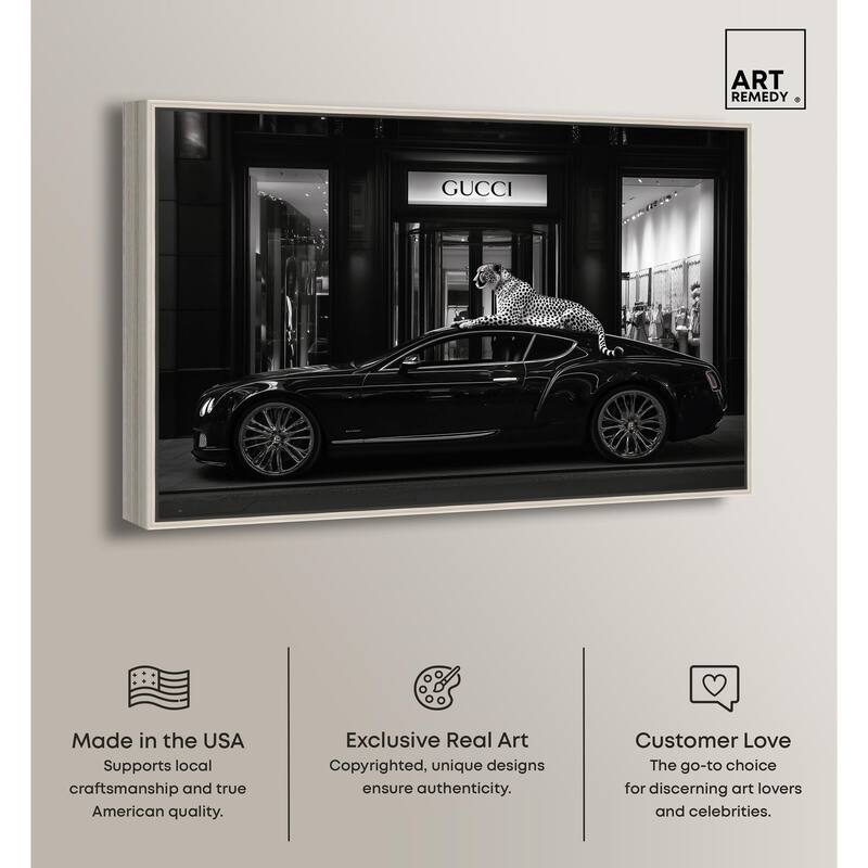 Cheetah and Sports Car Store Canvas by Art Remedy