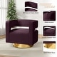 preview thumbnail 80 of 114, HULALA HOME Carisa Modern Upholstered Swivel Open-Back Barrel Chair with Golden Base