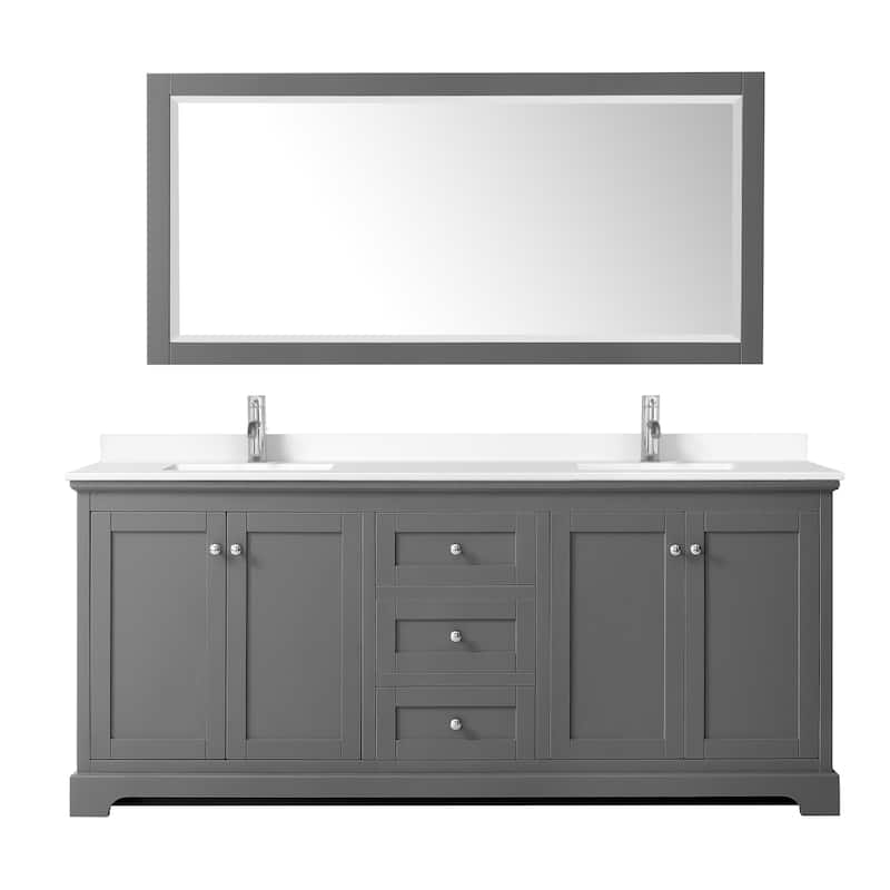 Avery 80 Inch Double Vanity, Cultured Marble Top