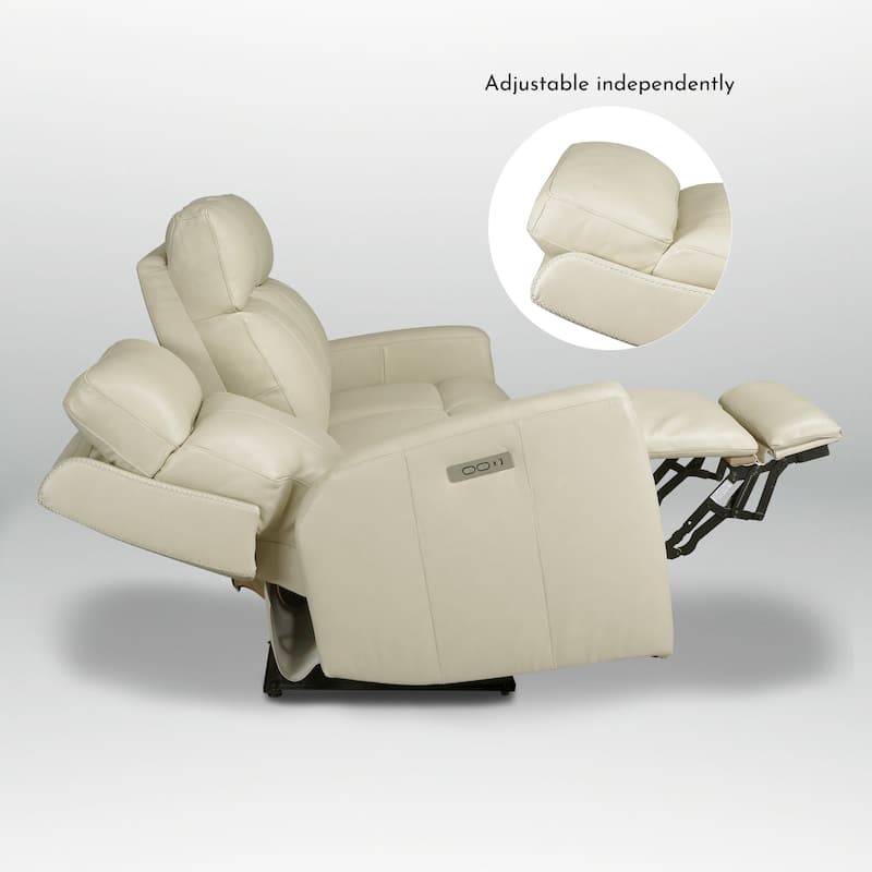 81.5'' Genuine Leather Zero Gravity Power Recliner Sofa with Power Headrest, USB&USB-C Port