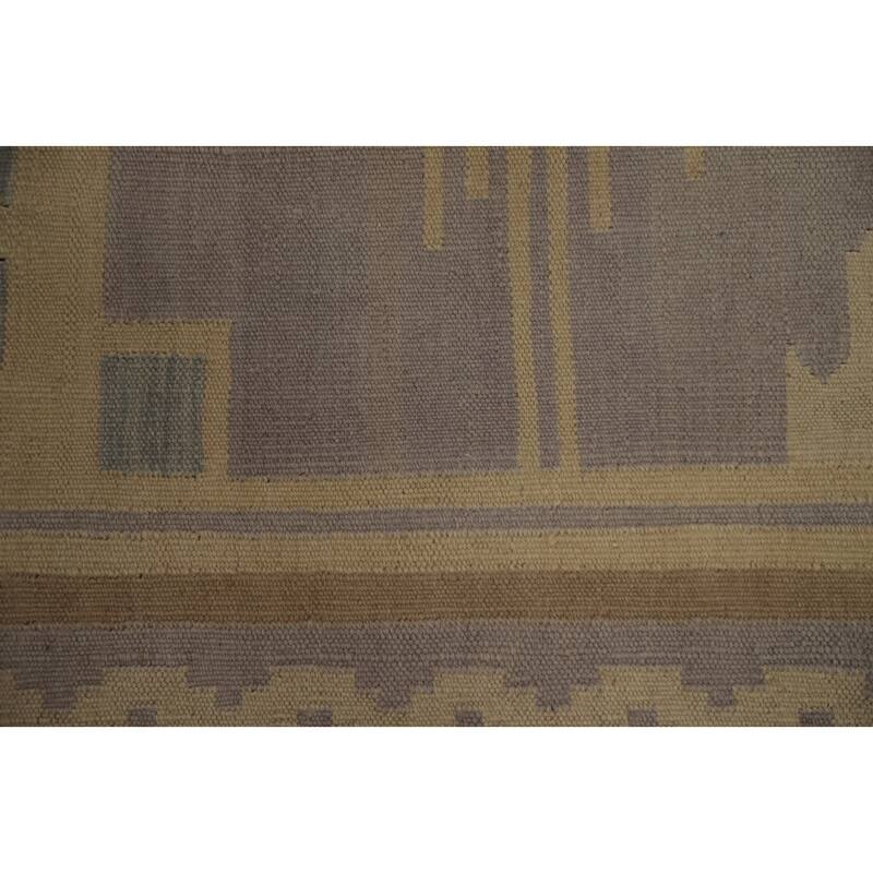 Hand Woven Oriental 100% Wool Carpet Southwestern Tribal Purples Kilim Area Rug - 6' 9'' X 4' 10''