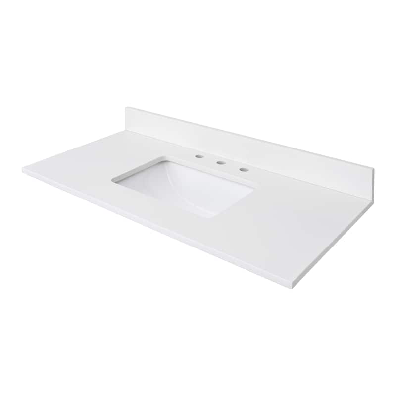 Avanity Quartz Vanity Top with Rectangular Undermount Sinks