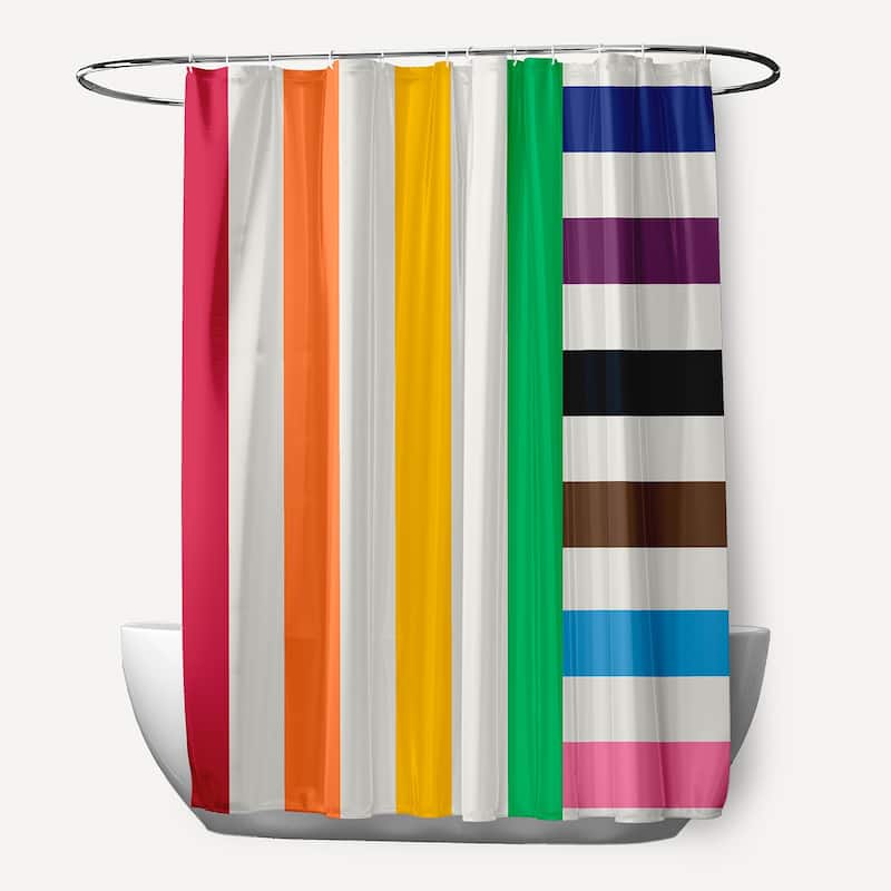 Christmas Stripes Shower Curtain - Multi
